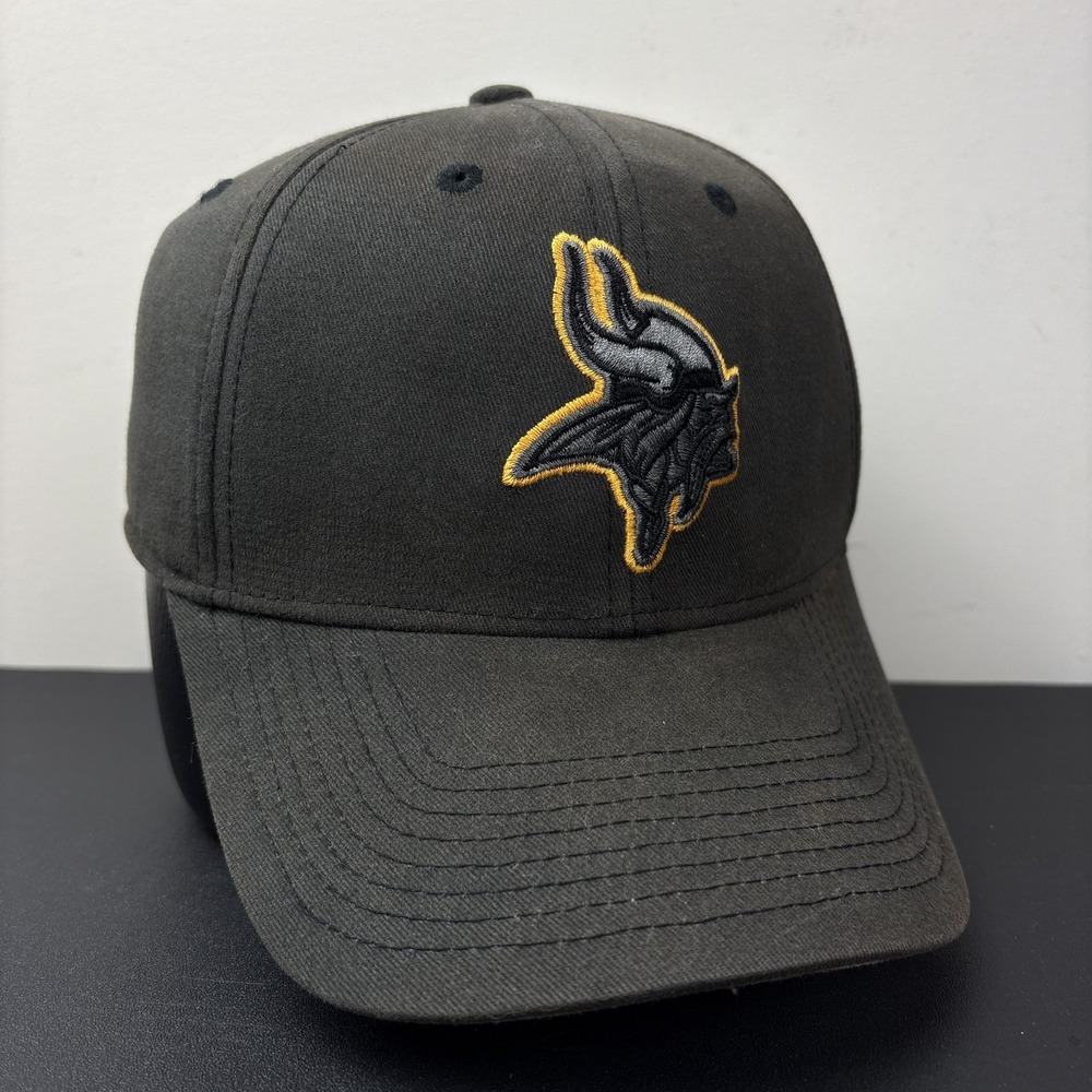Vintage Minnesota Vikings Strapback Hat Gray Embroidered Adjustable NFL Cap